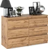 Kommode mit 6 Schubladen Wotan Eiche 100x33,5x71,5 Produktbild-Vorschau 5