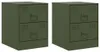 vidaXL Nachttische 2 Stk. Grün 34,5x39x44 cm Stahl Produktbild-Vorschau 2