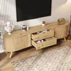Merax TV Lowboard erbsenförmig mit Rillenoptik, TV-Schrank Produktbild-Vorschau 2