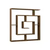A modern, dark oak-colored bookshelf with a maze-like design. Voir les images du produit