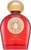 A red perfume bottle with a gold cap and a decorative label. Náhled obrázku produktu