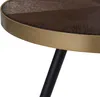 BELIANI Couchtisch Dunkle Esche / Schwarz / Gold MDF runder Produktbild-Vorschau 7