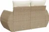 Design Gartensofa mit Kissen 2-Sitzer Beige Poly Rattan, Produktbild-Vorschau 6