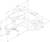 A technical drawing of a bathroom faucet with dimensions indicated. Produktbild-Vorschau