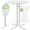 CASARIA® Table haute pliable blanche avec housse blanche Voir les images du produit 2