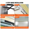 A four-step guide to installing a door seal, showing close-ups of each step. Náhled obrázku produktu