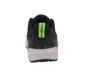 The back view of a black sneaker with a green accent. Produktbild-Vorschau