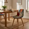 Sedia patchwork in legno e tessuto per cucina bar Anteprima dell’immagine prodotto 2