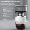 Diagram showing the different parts of a portable coffee maker and their optimal temperatures. Podgląd zdjęcia produktu