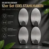 12 Edelstahl Handtuchhaken Klebehaken Wandhaken Bad Küche Produktbild-Vorschau 1