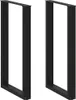 Bartafelpoten 2 st U-vormig 60x(100-101) cm staal zwart Productafbeelding-voorbeeld 1