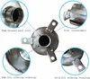 A close-up diagram of a stainless steel water pump with callouts highlighting its features. Produktbild-Vorschau