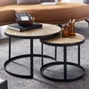 FineBuy Table basse 2 pièces bois massif / métal Table de Voir les images du produit 1