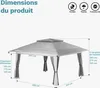 Gazebo pieghevole Wiltec con zanzariera 4 x 4 m grigio Anteprima dell’immagine prodotto 4