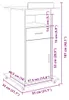 vidaXL Leggio con rotelle e cassetto Bianco 55x55x107 cm Anteprima dell’immagine prodotto 8
