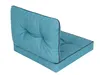 A blue tufted seat and back cushion set for outdoor furniture. Anteprima dell’immagine prodotto