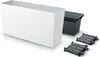 A white planter box, a black insert, and two black support pieces are arranged on a white background. Anteprima dell’immagine prodotto