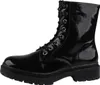 Das Bild zeigt einen schwarzen Stiefel der von der Außenseite betrachtet wird. Der Stiefel hat eine glatte Oberfläche und eine kräftige Sohle. Produktbild-Vorschau