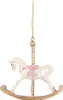 Clayre & Eef kerstornament, schommelpaard, 8x2x7 cm, wit, Productafbeelding-voorbeeld 3