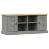 vidaXL Schuhbank VIGO Grau 106x35x45 cm Massivholz Kiefer - Produktbild-Vorschau 3