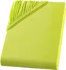 A folded green fitted sheet is shown against a white background. Produktbild-Vorschau