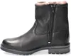 A black leather boot with a zipper and fur lining, shown from the side against a white background. Produktbild-Vorschau