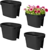 Set di 4 vasi da balcone ovali antracite - 40 x 26 cm - Anteprima dell’immagine prodotto 1