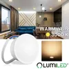 A collage showing a modern living room interior and a close-up of a white LED light module. Náhled obrázku produktu