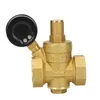 A brass pressure reducing valve with a black gauge, isolated on a white background. Náhľad obrázku produktu