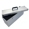 An open aluminum case with a black interior, shown against a white background. Produktbild-Vorschau