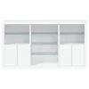 Sideboard mit LED-Leuchten Weiß 181,5x37x100 cm Produktbild-Vorschau 6