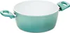 A teal pot with a speckled white interior and teal handles is shown against a white background. Anteprima dell’immagine prodotto