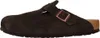 A side view of a brown suede Birkenstock sandal. Produktbild-Vorschau