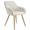 A cream-colored armchair with gold legs, shown against a white background. Náhled obrázku produktu