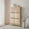 sweeek - Schuhschrank 3 Türen Naturholzdekor - Natur Produktbild-Vorschau 3