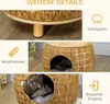 Pawhut Cave à chat en rotin 2 en 1 Design panier pour chat Voir les images du produit 7