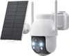 A white and gray solar-powered security camera with two antennas and a solar panel attached. Náhled obrázku produktu