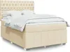 vidaXL Boxspringbett mit Matratze Creme 140x200 cm Stoff Produktbild-Vorschau 2