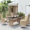vidaXL Gartentisch mit Glasplatte Beige Poly Rattan & Produktbild-Vorschau 2
