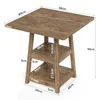 90 cm hoher quadratischer Bartisch mit zweistufigen Produktbild-Vorschau 2