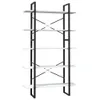 vidaXL Bücherregal 5 Fächer Weiß 100x30x175 cm Massivholz Produktbild-Vorschau 1