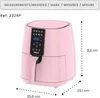 A pink air fryer with dimensions shown. Anteprima dell’immagine prodotto