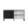 Evolution meuble TV 2 portes, 2 étagères blanc, noir. Voir les images du produit 3