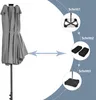 COSTWAY podwójny parasol 450x260cm z panelem słonecznym Podgląd zdjęcia produktu 9