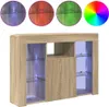 vidaXL Meuble TV d'angle LED Chêne Sonoma 100x40x68cm Voir les images du produit 4