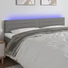 vidaXL Tête de lit LED gris foncé 200x5x78/88 cm Tissu Voir les images du produit 2
