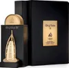 A luxury perfume bottle and its packaging are displayed against a black background. Voir les images du produit