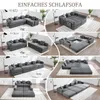 A collage of images showing different configurations of a modular sofa bed. Voir les images du produit