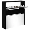 The Living Store Schuhschrank mit Spiegel 2 Fächer Schwarz Produktbild-Vorschau 3