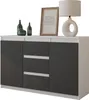 A modern sideboard with three drawers and two doors, displayed on a white background. Náhľad obrázku produktu